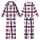 Geometric Plaid: Navy Fuchsia White Pastel Pink Light Grey Varying Width Grid - Wearable Design Item Kid Satin Pajamas Set - 1