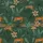 Nature Lover's Vintage Forest Green Jungle: Orange Black Tiger Leopard & Butterfly Motif - Unique Design Satin Short-Sleeve Pajamas Set - 4