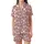 Whimsical Dreamer: Dusty Rose Scattered White Hearts Outline Design Satin Short-Sleeve Pajamas Set - FBm0hVspmH