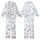 Whimsical Dreamer's Pastel Blue Scattered Bows, Checkerboard Accents & Ribbons Fashion Piece Kid Satin Pajamas Set - 1
