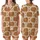 Capybara Lover's Cozy Pattern: Cute Capybara Heads & Orange Pom-Poms - Warm Beige Design Satin Short-Sleeve Pajamas Set - ThQ8GbZyD7