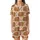 Capybara Lover's Cozy Pattern: Cute Capybara Heads & Orange Pom-Poms - Warm Beige Design Satin Short-Sleeve Pajamas Set - hAmtUCkq6e