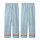Dreamy Style: Pastel Sky Blue Outline Hearts & Dots Scattered Pattern - Wearable Item Kid Satin Pajamas Set - 3