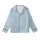 Dreamy Style: Pastel Sky Blue Outline Hearts & Dots Scattered Pattern - Wearable Item Kid Satin Pajamas Set - 2
