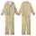 Cheery Rose Garden: Light Yellow Pink Floral Hand-Drawn Customizable Garment Kid Satin Pajamas Set - 73glvfbye6