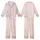 Cozy Aesthetic: Blush Cream Organic Ruffle Flowing Shapes Soft Knit Kid Satin Pajamas Set - 3UMY-TrISH