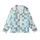 Modern Geometry Lover: Vibrant Teal White Rectangular Square Block Design Kid Satin Pajamas Set - 2