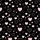Love-Themed Scattered Light Pink Hearts Solid & Outline on Black Wearable Satin Short-Sleeve Pajamas Set - 4