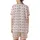 Women's Soft Rose Pink Hearts, Delicate Outlines & Vibrant Polka Dots on Subtle Pinstripe Satin Short-Sleeve Pajamas Set - 3