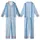 Modern Geometric: Fine Pinstripe & Solid Cornflower Blue Vertical Stripes - Custom Garment Kid Satin Pajamas Set - 1