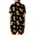 Golden Retriever Lover: Playful Puppies, Rosy Cheeks, Red Hearts & Bones Pattern - Black Background Satin Short-Sleeve Pajamas Set - 3