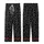 Casual Heart Enthusiast: Scattered White Outline Heart Doodles Black – Everyday Print Design Kid Satin Pajamas Set - 3
