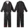 Casual Heart Enthusiast: Scattered White Outline Heart Doodles Black – Everyday Print Design Kid Satin Pajamas Set - 1
