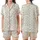 Minimalist Style Lover's Sparse Floral Leaf Pattern - Soft Taupe Wearable Art Satin Short-Sleeve Pajamas Set - QBN45WudMX