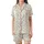 Minimalist Style Lover's Sparse Floral Leaf Pattern - Soft Taupe Wearable Art Satin Short-Sleeve Pajamas Set - f4jJjfZv-6