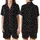 Casual Heart Enthusiast: Scattered White Outline Heart Doodles Black – Everyday Print Design Satin Short-Sleeve Pajamas Set - 1