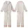 Botanical Enthusiast's Delicate Blush Rose & Sage Leaf Field on Creamy White Nature Inspired Style Kid Satin Pajamas Set - gFwybejElL
