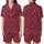 Teddy Bear Lover: Minimalist Outline X-Eyed Bear Repeating Design with Light Blue Nose on Deep Burgundy Wearable Art Piece Satin Short-Sleeve Pajamas Set - -aGZnFyRyE