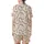 Feminine Style: Soft Plush Undulating Ribbed Texture with Fluid Ruffle Accents - Cream, Rose, Mauve Hues Satin Short-Sleeve Pajamas Set - 3