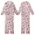 Women's Light Pink Black Polka Dot & Abstract Lace Motif Ensemble Kid Satin Pajamas Set - 1