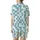 Modern Geometry Lover: Vibrant Teal White Rectangular Square Block Design Satin Short-Sleeve Pajamas Set - 3
