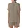 Sophisticated Minimalist Style Subtle Taupe Organic Lines Abstract Shapes All-Over Print Design Satin Short-Sleeve Pajamas Set - 3
