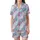 Ethereal Spirit's Abstract Fluid Art: Pastel Pink Blue Teal Fuchsia Marble Swirl Wearable Art Satin Short-Sleeve Pajamas Set - 2