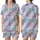 Ethereal Spirit's Abstract Fluid Art: Pastel Pink Blue Teal Fuchsia Marble Swirl Wearable Art Satin Short-Sleeve Pajamas Set - 1