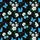 Nature Lover's Azure Indigo Butterfly White Blue Blossom Black Comfortwear Piece Satin Short-Sleeve Pajamas Set - 4