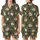Gnome Coffee Lovers: Whimsical Gnomes & Espresso Beans - Deep Olive Green Cozy Loungewear Piece Satin Short-Sleeve Pajamas Set - 1