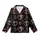 Elegant Style: Overlapping Rose Gold Copper Heart Motifs Black Pattern Kid Satin Pajamas Set - 2