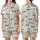 Romantic Soul's Ecru & Black Calligraphy Script: Love, Dream, Cherish Filigree Keepsake Satin Short-Sleeve Pajamas Set - 1