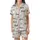 Romantic Soul's Ecru & Black Calligraphy Script: Love, Dream, Cherish Filigree Keepsake Satin Short-Sleeve Pajamas Set - 2