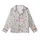 Delicate Floral Dream: Muted Terracotta Blue Pink Blossom & Vine Motif on Silver-Grey - Wearable Fabric Satin Short-Sleeve Pajamas Set - lzdEmDtgnc