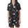 Contemporary Chic Interlocking Geometric Black Grey Abstract Pattern Designer Scarf Satin Short-Sleeve Pajamas Set - 2