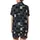 Contemporary Chic Interlocking Geometric Black Grey Abstract Pattern Designer Scarf Satin Short-Sleeve Pajamas Set - 3