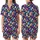 Whimsical Navy Abstract: Hand-Drawn Organic Splotches Pattern - Multi-Color Wearable Satin Short-Sleeve Pajamas Set - 1