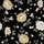 Elegant Floral Embellishment: Peony & Cherry Blossom Motif - Deep Black, Muted Gold & Sage Palette Satin Short-Sleeve Pajamas Set - 4