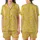 Playful Spirit: Light Warm Grey Feathers on Vibrant Yellow Wearable Satin Short-Sleeve Pajamas Set - 1