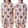 Women's Hand-Drawn Abstract Soft Pink Petal & Bold Black Botanical Outline Motif Satin Short-Sleeve Pajamas Set - XWp1emScS2