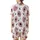Women's Hand-Drawn Abstract Soft Pink Petal & Bold Black Botanical Outline Motif Satin Short-Sleeve Pajamas Set - asY5eWo2tl
