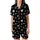 Heart & Paw Fan: Distressed Brush-Stroke Hearts & Paw Prints – Chalky White & Grey Scattered Design Item Satin Short-Sleeve Pajamas Set - 2