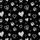 Heart & Paw Fan: Distressed Brush-Stroke Hearts & Paw Prints – Chalky White & Grey Scattered Design Item Satin Short-Sleeve Pajamas Set - 4