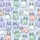 Cat Lover's Pastel Cartoon Cats: Winking Curious Kitten Print Design Satin Short-Sleeve Pajamas Set - 4