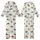 Dog Lover Dreamy Sleep Set: Sleepy Dachshund Beagle Pattern, Creamy Blue Stripes Kid Satin Pajamas Set - 1