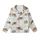Dog Lover Dreamy Sleep Set: Sleepy Dachshund Beagle Pattern, Creamy Blue Stripes Kid Satin Pajamas Set - 2