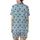 Minimalist Love Top: Pale Sky Blue Scattered Maroon Hearts Satin Short-Sleeve Pajamas Set - 3