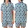 Minimalist Love Top: Pale Sky Blue Scattered Maroon Hearts Satin Short-Sleeve Pajamas Set - 1