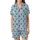 Minimalist Love Top: Pale Sky Blue Scattered Maroon Hearts Satin Short-Sleeve Pajamas Set - 2