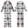 Classic Style Dense Interlaced White Black Gray Tartan Plaid Satin Short-Sleeve Pajamas Set - 1